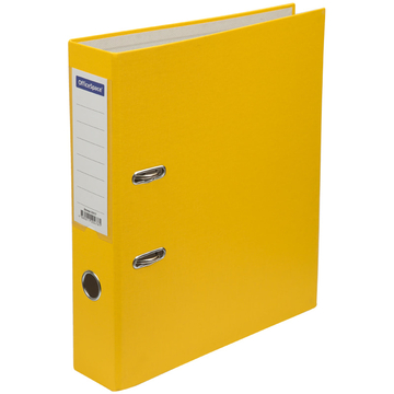 Папка регистратор 80мм бумвинил цвет желтый (OfficeSpace)